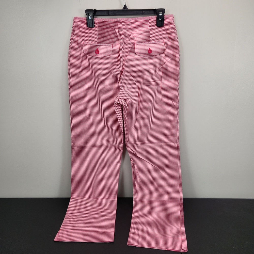 Talbots Red White Gingham Check Side Zip Straight Leg Pants NWT Size 6 - Picture 2 of 8